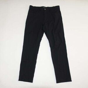 Unbound Merino Men's Relaxed Fit Travel Pants 33 x 30 Black Tapered 5 Pocket